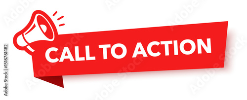 Megaphone with call to action speech bubble. Loudspeaker. Banner for business, marketing and advertising. Vector illustration.