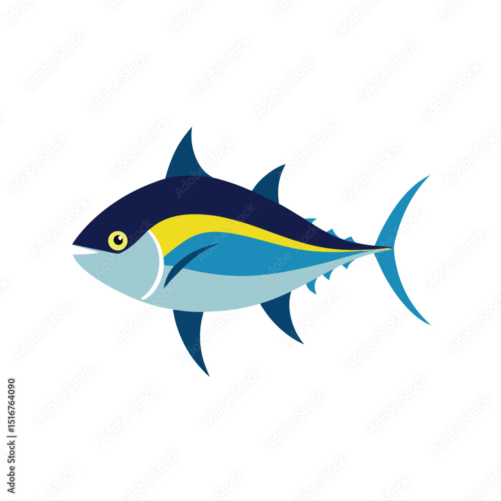 Obraz premium Tuna fish on white background