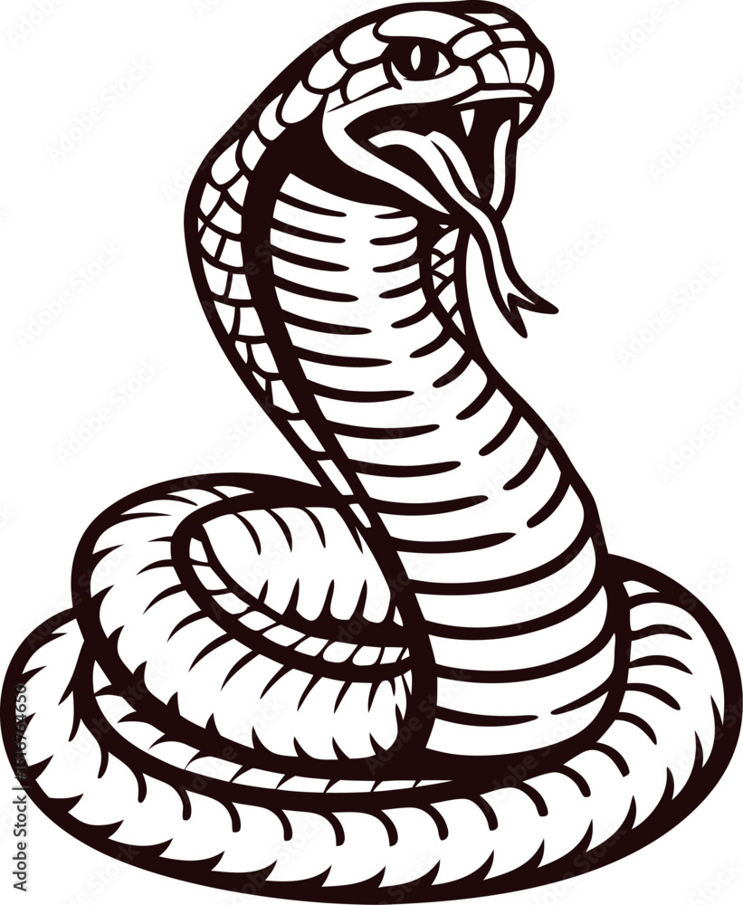 Fototapeta premium minimalist-snake-curled-in-a-protective-stance---- (2).eps