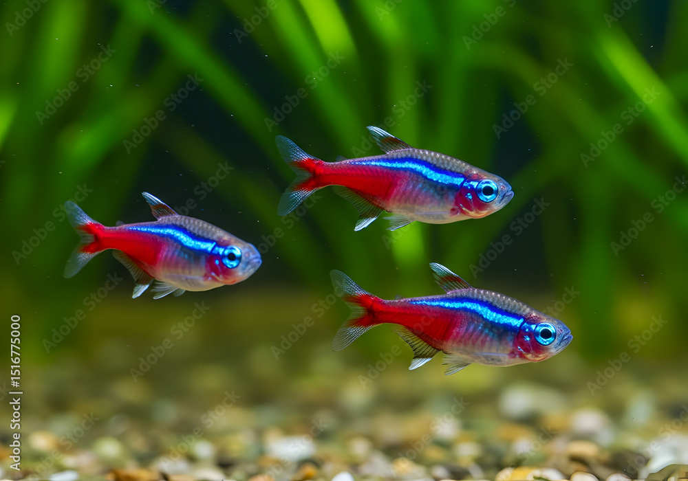 Obraz premium Stunning Neon Tetra Fish in Vibrant Aquarium Setting