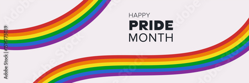 LGBT rainbow flag banner. Pride Month design concept. Gay parade celebration. Vector illustration	