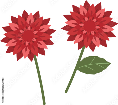 赤いダリアのアイコン
