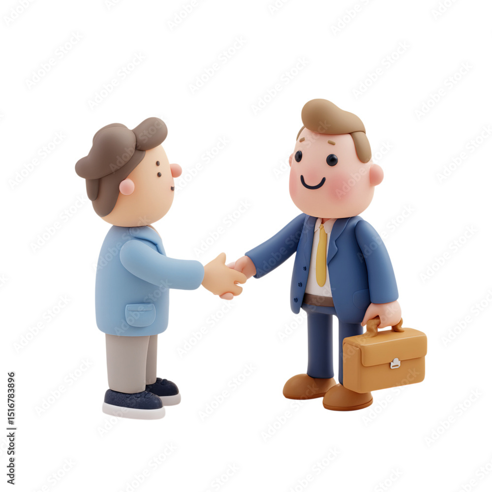 Obraz premium Businessmen shaking hands with deal.