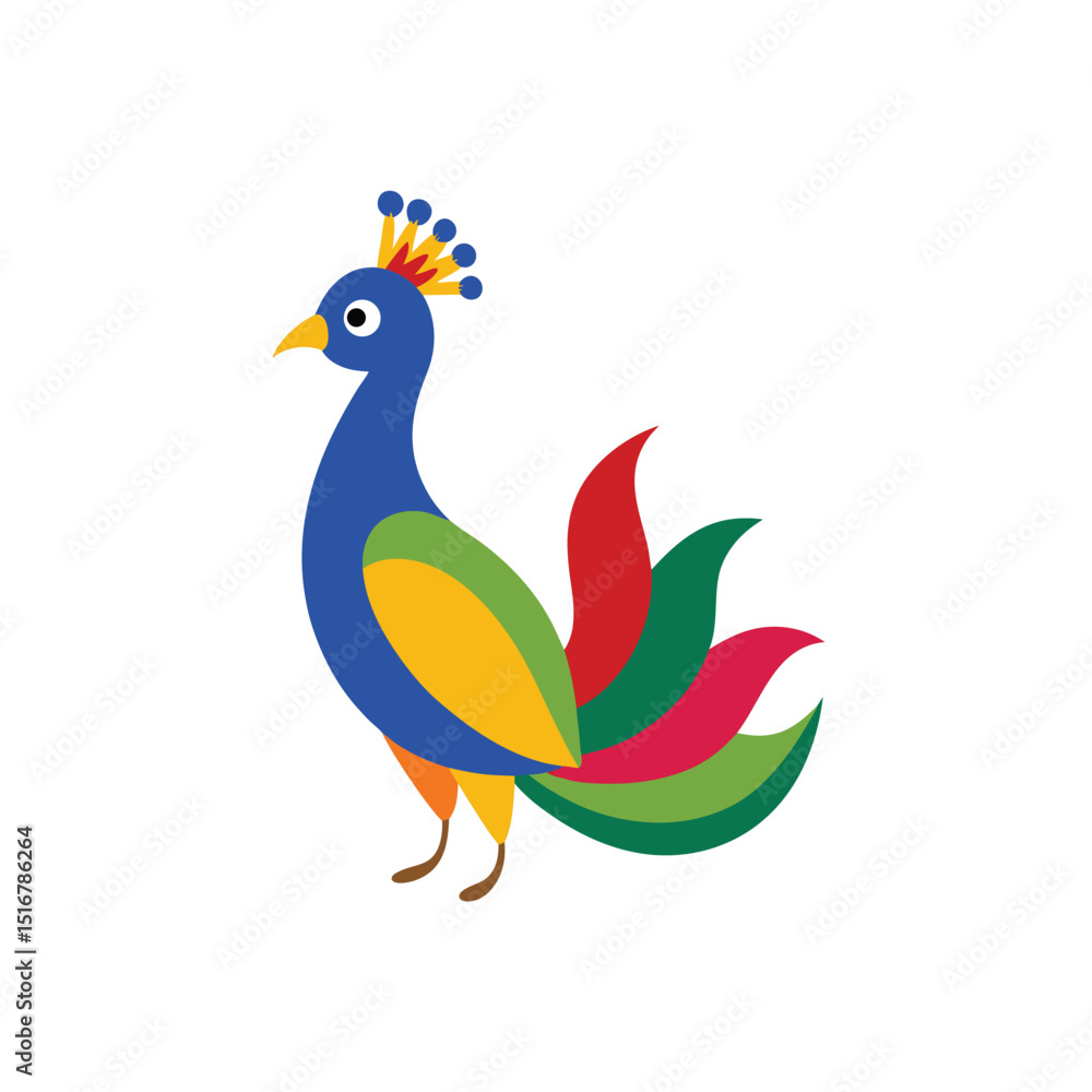 Obraz premium Peacock bird on white background