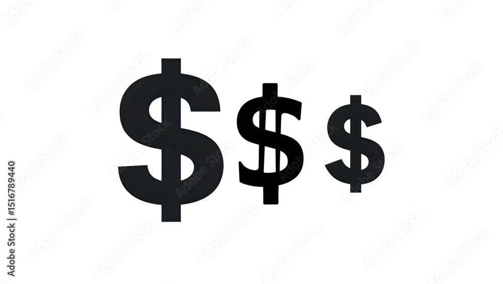 Fototapeta premium Dollar sign currency symbol vector illustration for finance and investment use silhouette