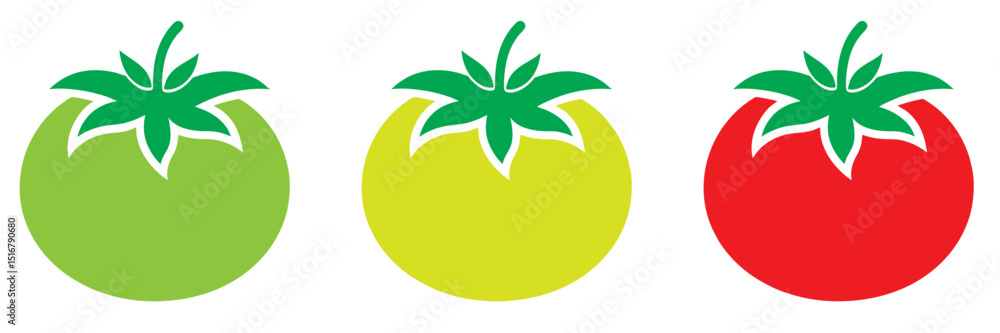 Tomato Vector illustration.Collection tomatoes,Tomato logo on white background. Tomato Vector illustration.Collection tomatoes,Tomato logo on white background.
