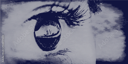 eye vector design, Vector illustration in vintage halftone brutalist design for banner