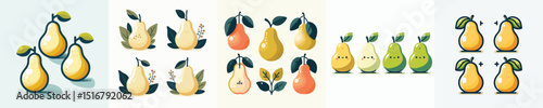 vector set of pears