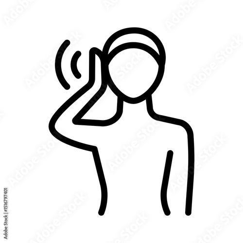 Infection and viral disease symptoms. Otitis line sign. Acute ear pain outline icon. Inflammation eardrum vector illustration. Simple pictogram for web page, mobile app