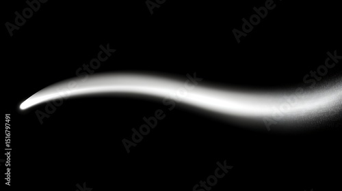 Abstract white streak on black background