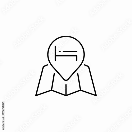 accommodation location icon sign vector