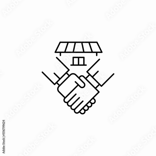 agreement sale handshake icon sign vector