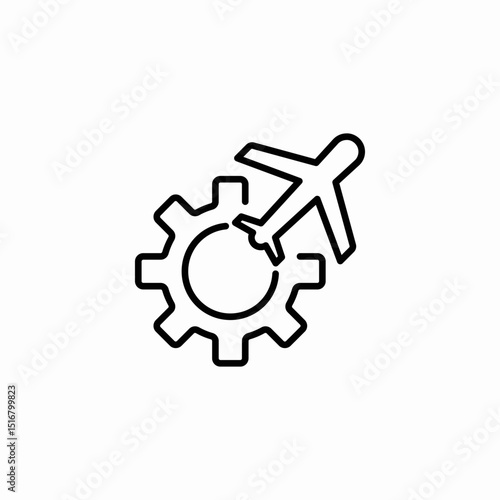 aircraft setting icon sign vector