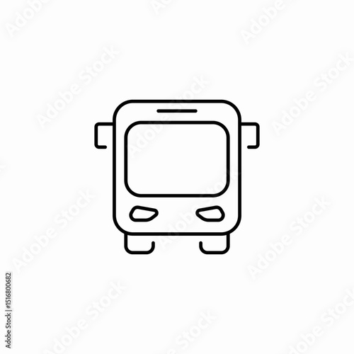 bus fron view icon sign vector