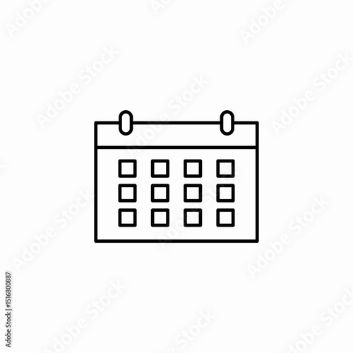calendar month icon sign vector