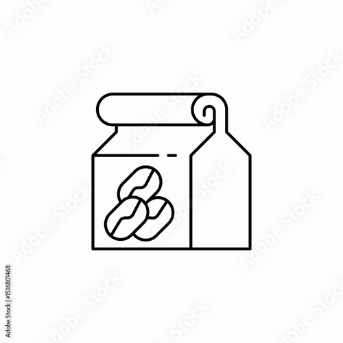 coffee bag icon sign vector