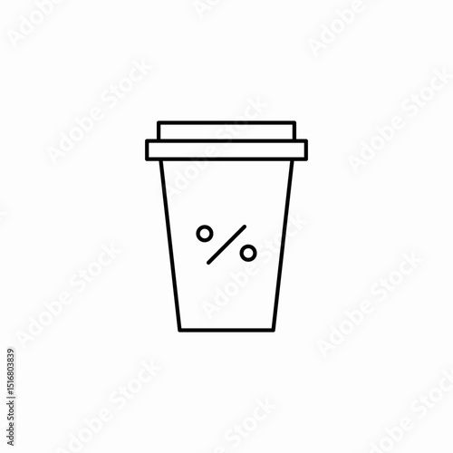 discounted cup icon sign vector
