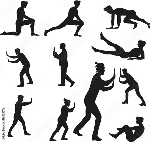 Set of Pushing  Style Pose Bundle Pack