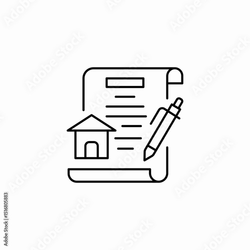 housing contract icon sign vector