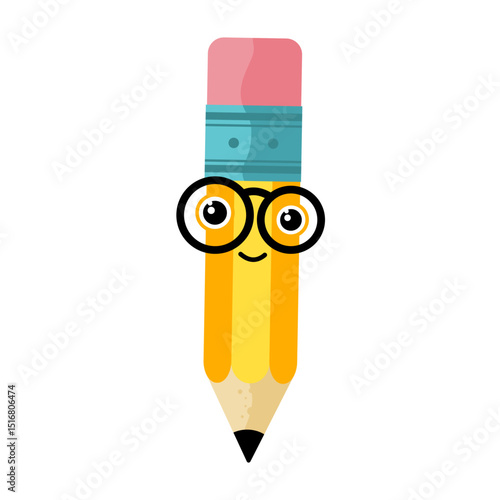 cute kawaii pencil — vector illustration