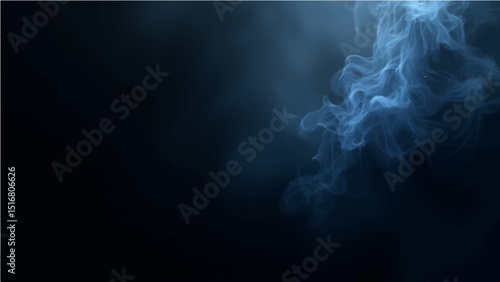 Abstract dark blue and black with light and a hint of smoke texture.