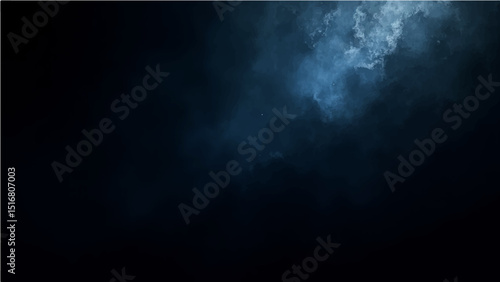 Abstract dark blue and black with light and a hint of smoke texture.