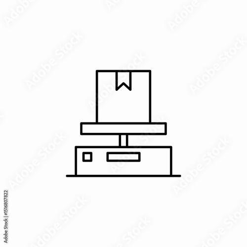 parcel weight icon sign vector