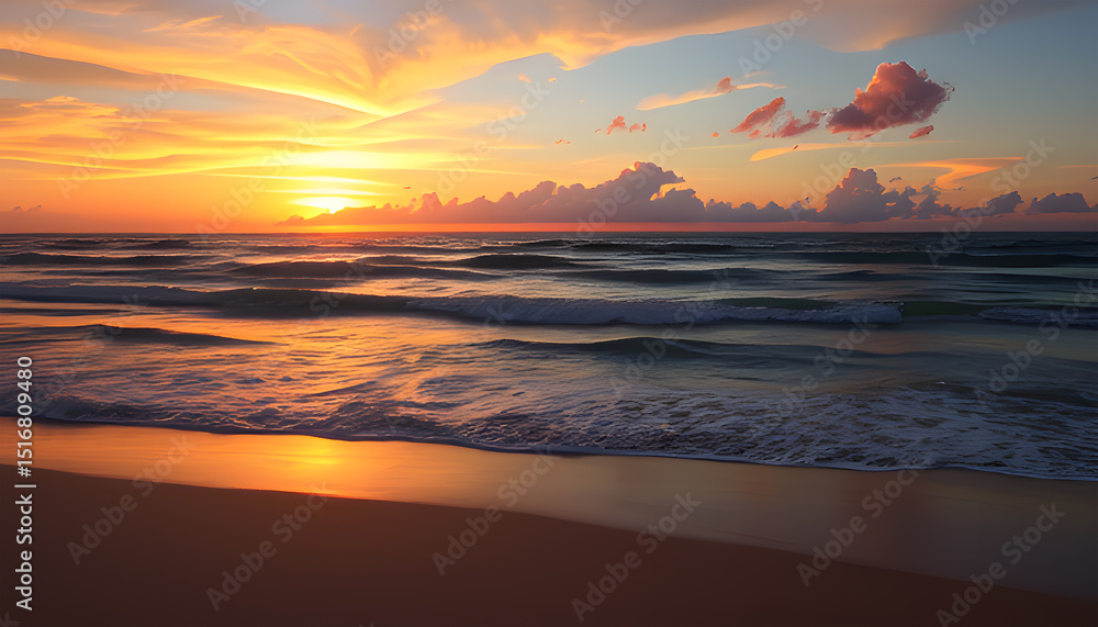 Fototapeta premium The Magic of a Beachside Sunset