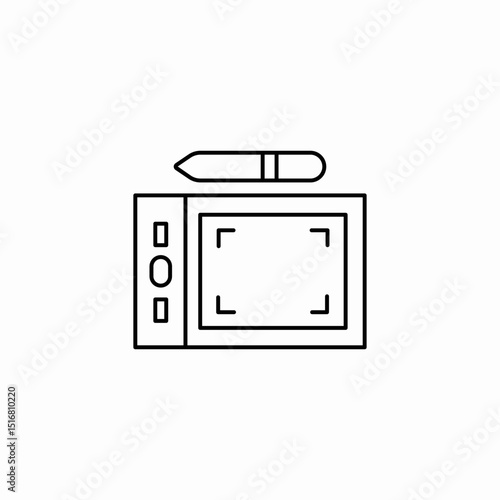 tablet stylus icon sign vector