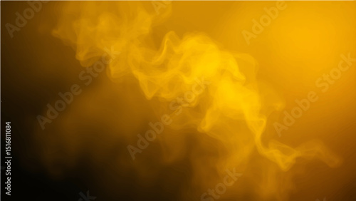 Abstract dark yellow smoke clouds against a dark backdrop create a fiery abstract texture.