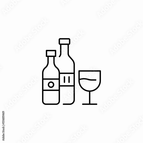 wine alcohol drinks icon sign vector