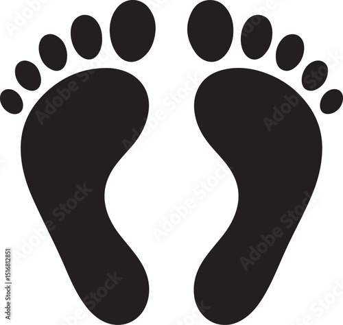 Human footprint icon. Vector illustration.