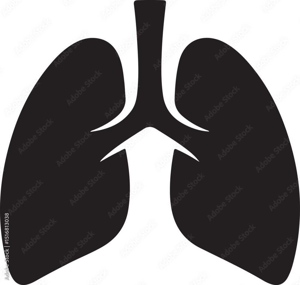 Obraz premium Human lung flat icon for app and website