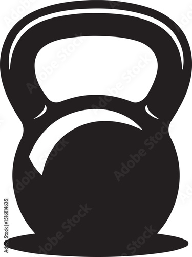 Kettlebell or girya weight training equipment flat vector icon for exercise apps and websites