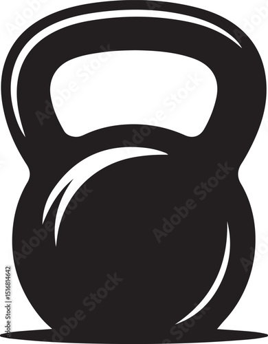 Kettlebell or girya weight training equipment flat vector icon for exercise apps and websites