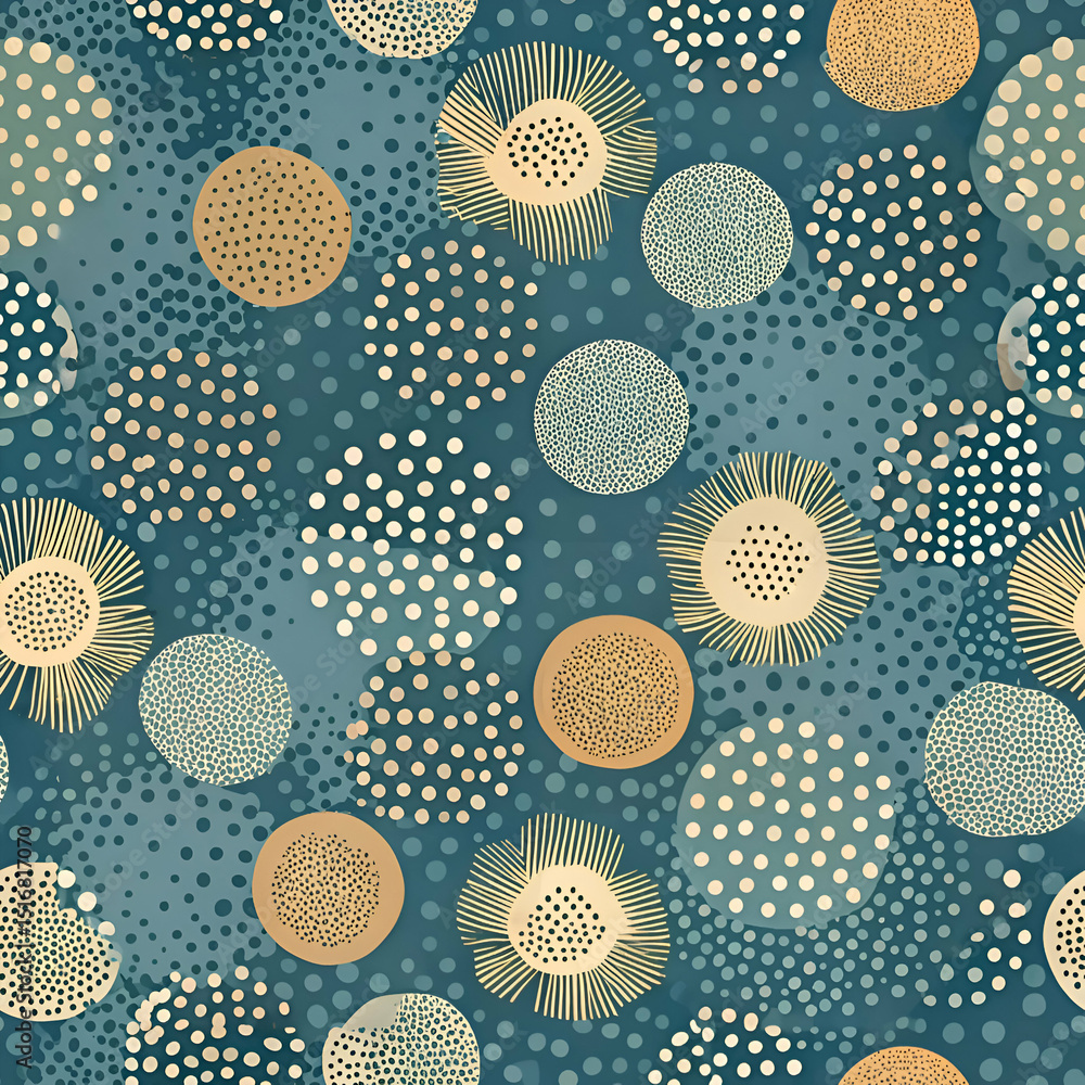 Abstract dotted circles seamless pattern.
