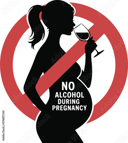 No alcohol during pregnancy period vector sign
