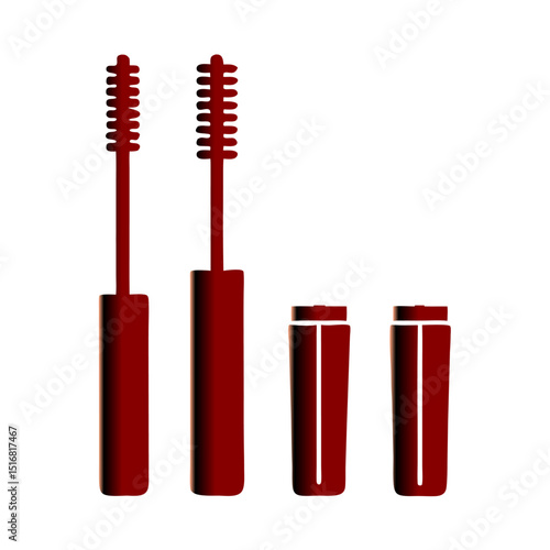 Mascara Packaging with Brush Applicator – Branding Vector Illustration

