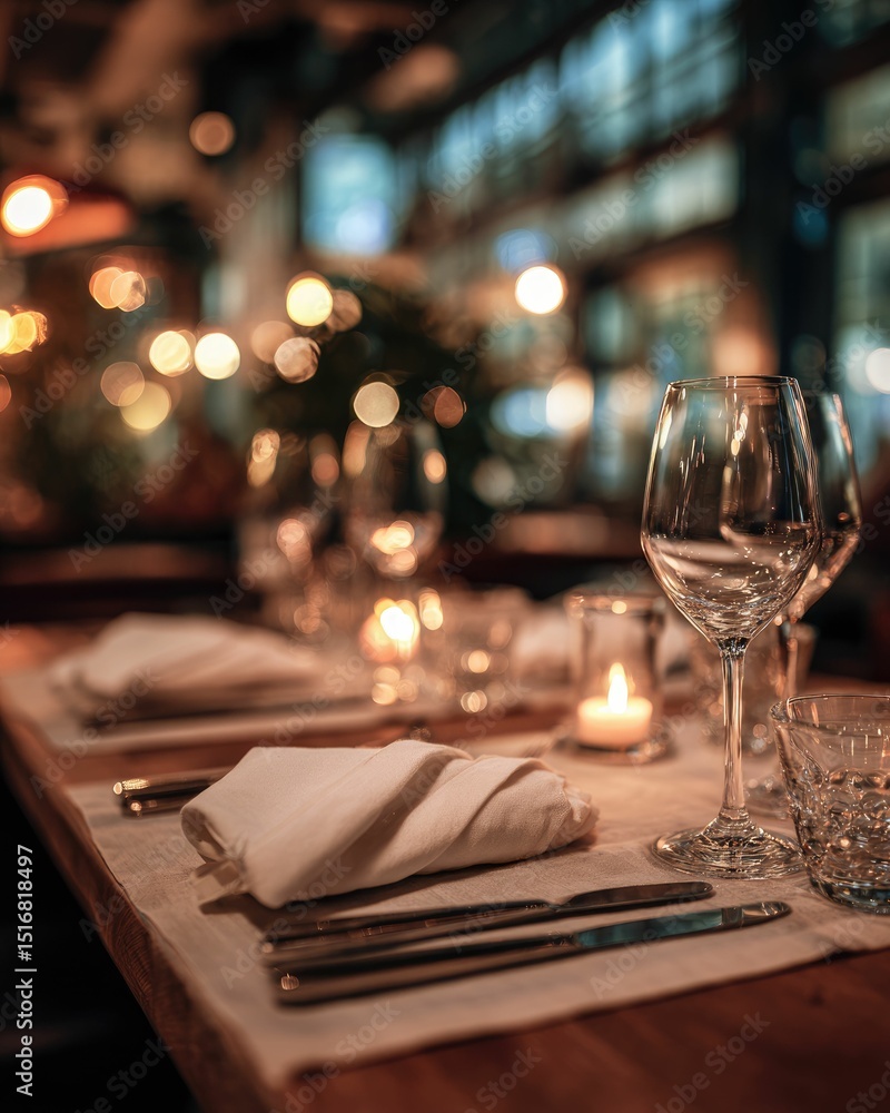 Elegant Restaurant Table Setting Fine Dining Ambiance Atmosphere Elegant Restaurant Table Setting Fine Dining Ambiance Atmosphere