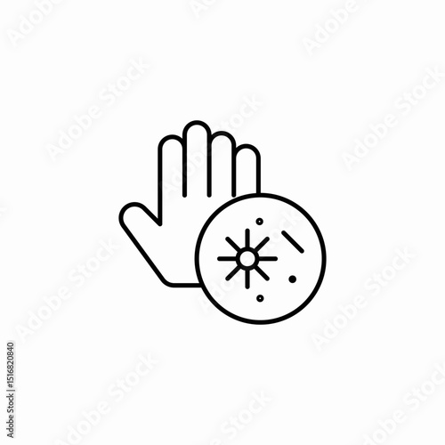 bacteria on hand icon sign vector