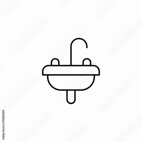 bath sink icon sign vector
