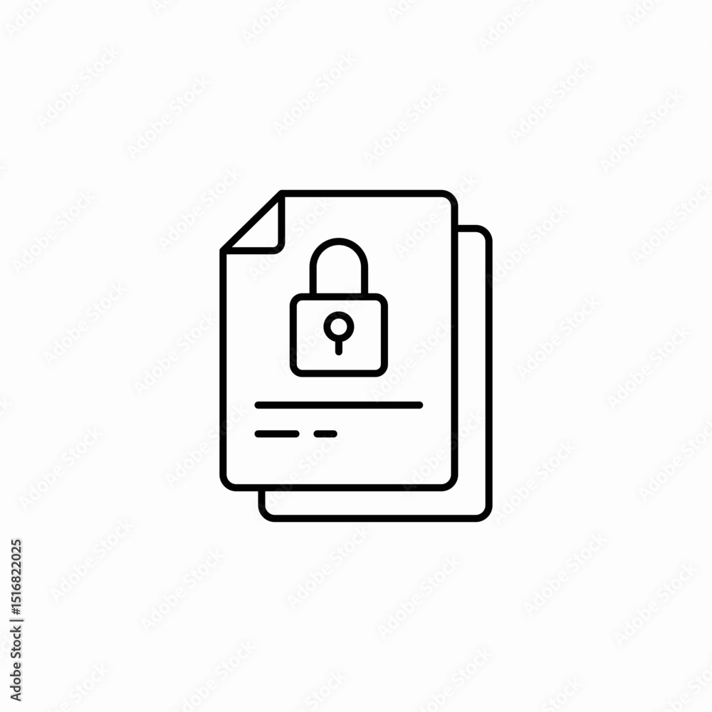 confidental locked document icon sign vector confidental locked document icon sign vector