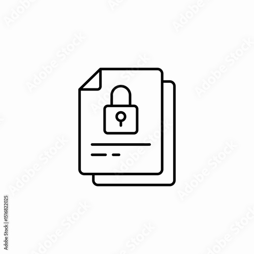 confidental locked document icon sign vector