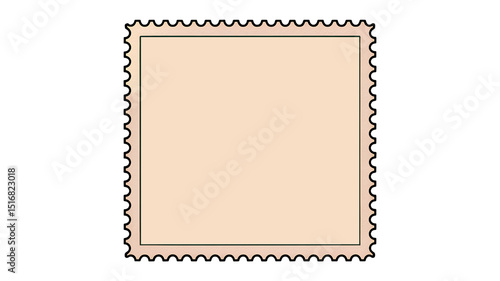 Blank postage stamp clean postage stamp isolated on transparent background for paper sheets or envelope