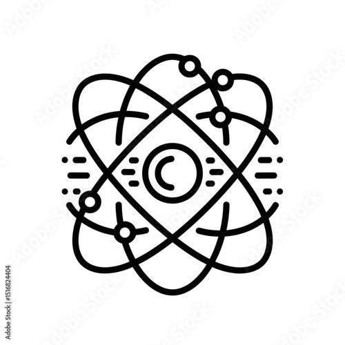 Nuclear industry icon representing radioactive decay concept  