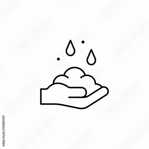 hand foam icon sign vector