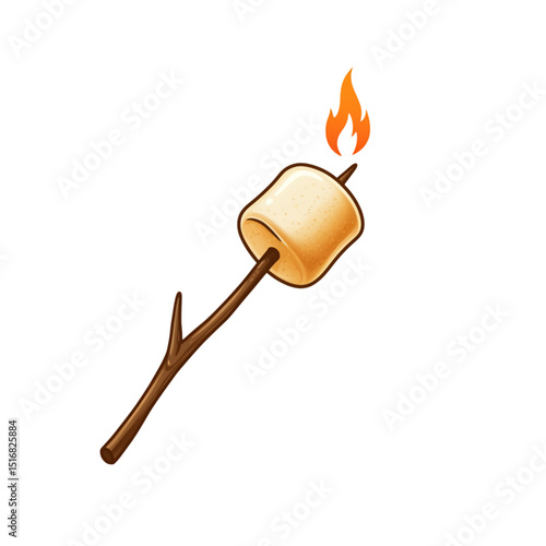 Campfire Memories: Golden Brown Marshmallows on Sticks for Outdoor Fun