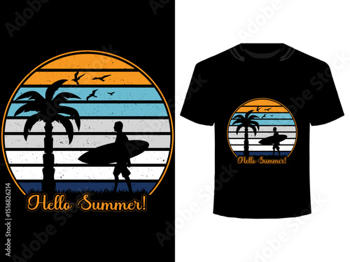 Beach Retro Vintage T Shirt Design Vectors file Download | Adobe Stock
