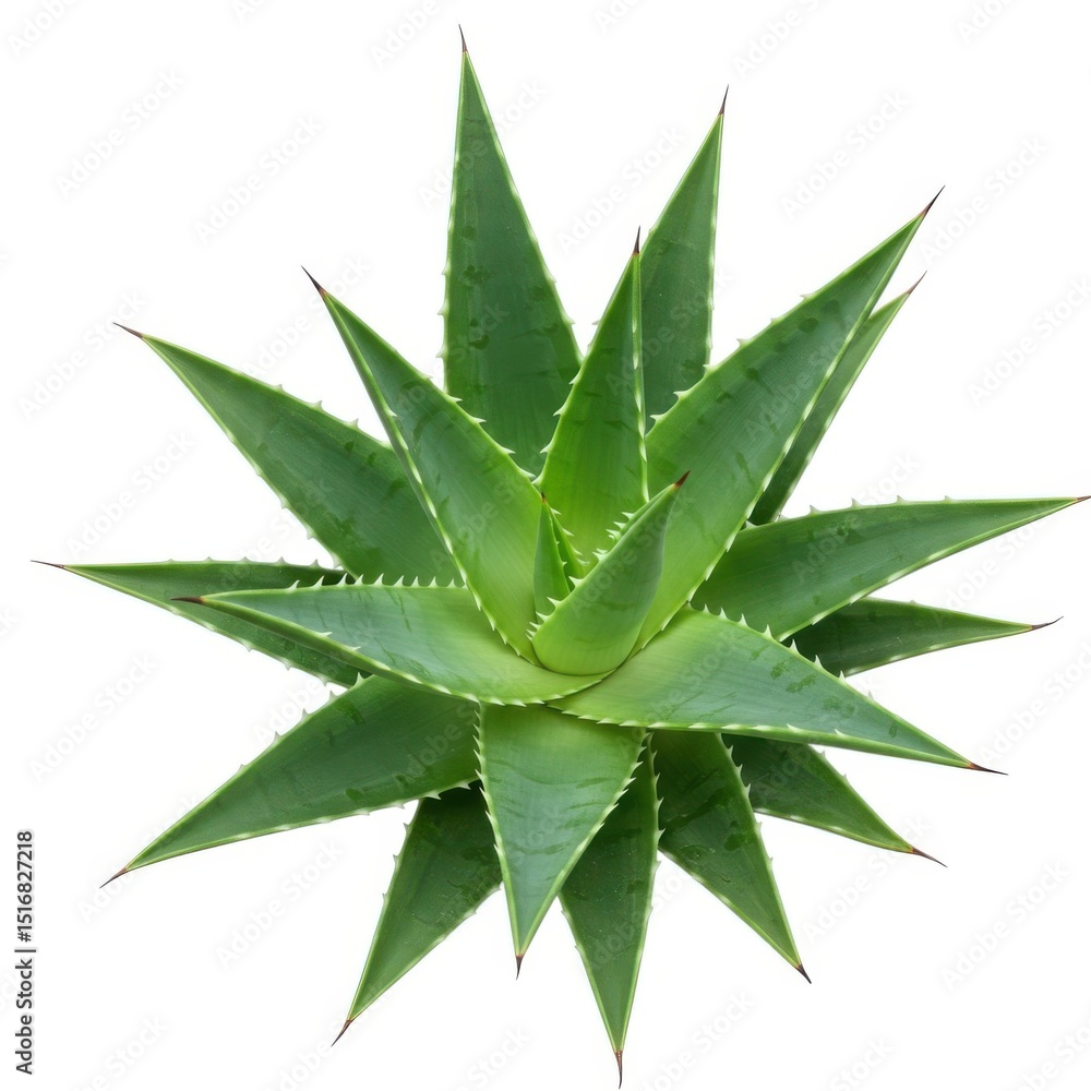 Star aloe vera plant top view isolated on white background Star aloe vera plant top view isolated on white background