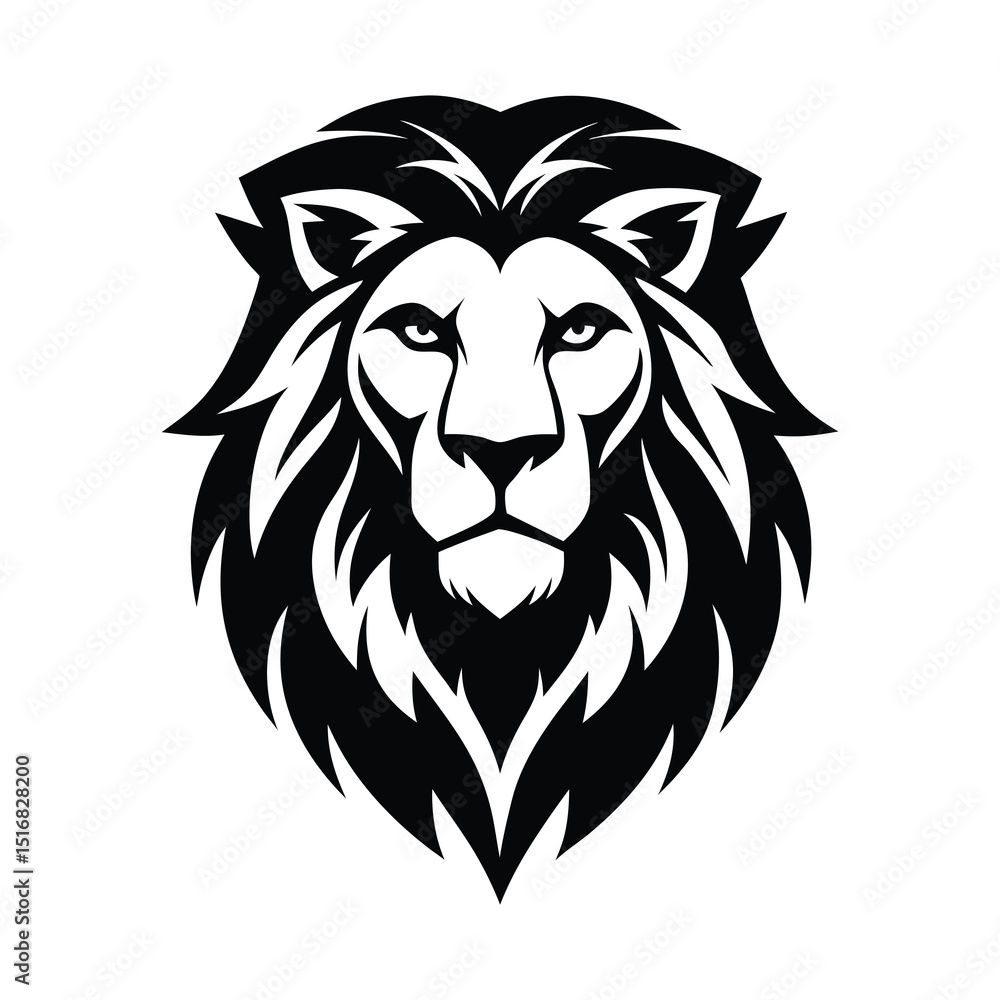 Obraz premium Majestic Lion Head Tribal Style Vector Illustration